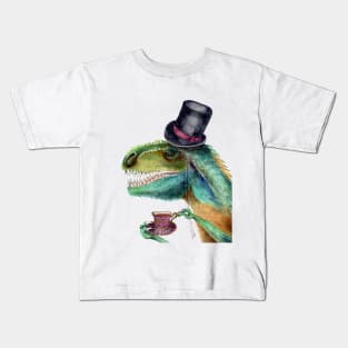 Victorian Gentleman Tyrannosaurus Rex Kids T-Shirt